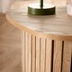 image 8 of OHS Ribbed Round Oval Home Living Room Modern Decor Coffee Side End Table Grey | Grey Marble