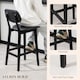 image 6 of HOMCOM Bar Stools Set of 2, Breakfast Bar Chairs, PU Leather Upholstered Kitchen Stools with Backs, Footrests and Solid Wood Legs, Black
