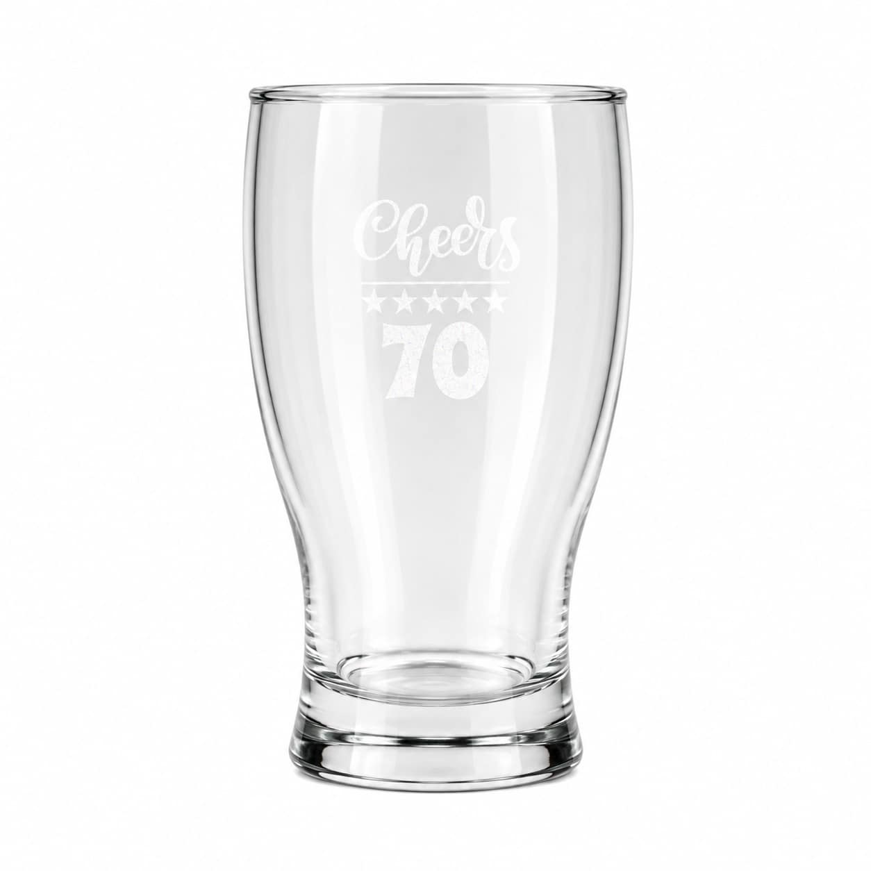 Afewhometruths 70th birthday gift engraved pint glass in Clear | Size: 500ml