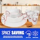 image 7 of 16 Piece Dinner Set Red & Black Pattern Dinnerware Plates Mugs Home