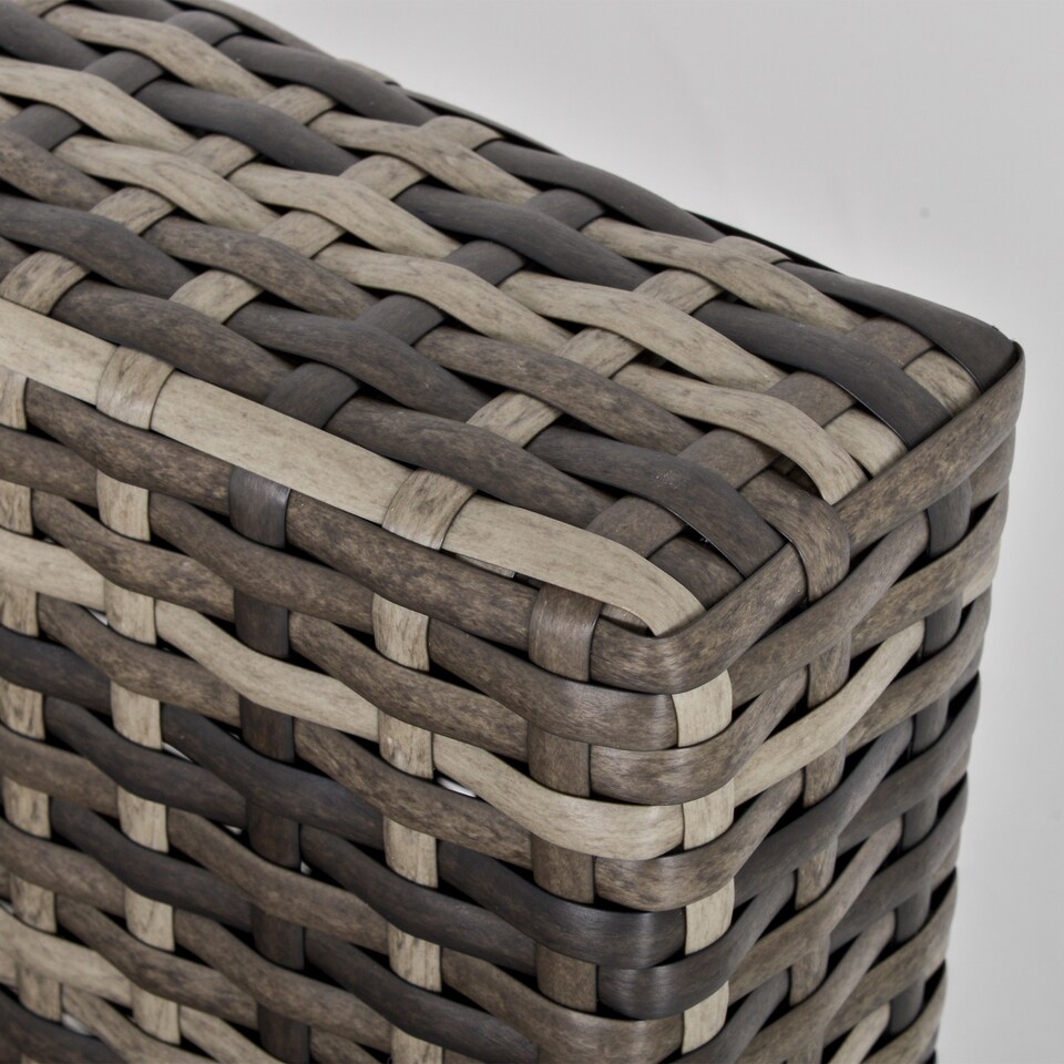 image 1 of Outsunny Armless Rattan Garden Chair, Outdoor Rattan Chair with Cushions, PE Wicker Garden Furniture with Steel Frame, Adjustable Footpads for Garden, Terrace, Deep Grey | Grey | One Size