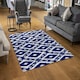 image 2 of Tribal Art Ikat Ogee in traditional classic blue (Rug) Blue | Large: 140x200cm