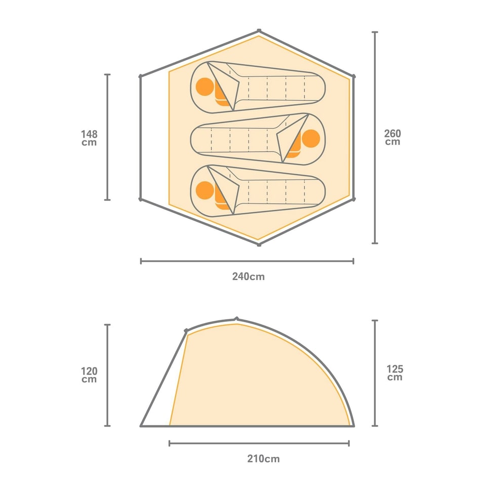 image 1 of Montegra Geo 3-Man Backpacking Tent Green