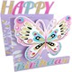 image 1 of Cutting Edge Butterfly Happy Birthday 3D Cutting Edge Birthday Card Glittered Greeting Cards