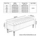 image 3 of 180cm Paris Striped Ottoman Storage Bench -Upholstered Shoes Bench with Black Turned Wooden Legs - Black Naple Ottoman Bench