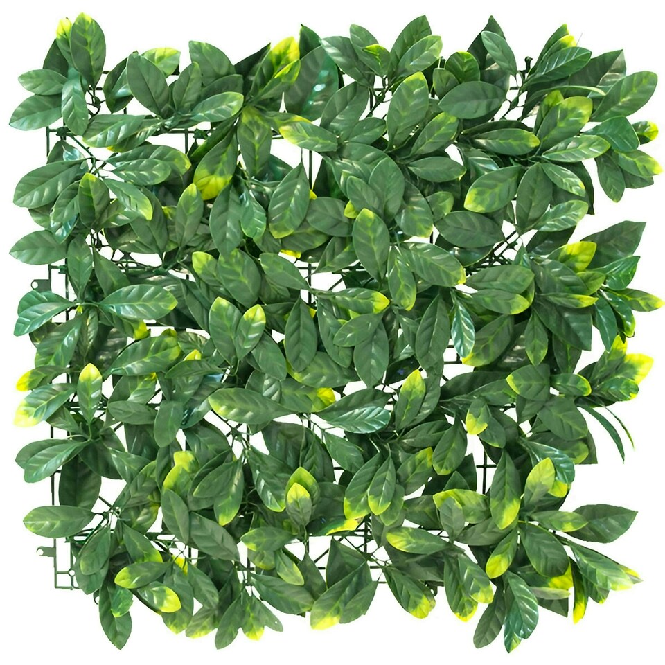 image 1 of Primrose Laurel Leaf Artificial Garden Patio Outdoor Hedge Panels 50cm x 50cm