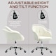 image 4 of HOMCOM Vanity Swivel Chair, Teddy Fleece Office Desk Chair with Adjustable Height for Home, Study, Bedroom, Makeup, Cream White