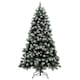 image 1 of HOMCOM 6ft Artificial Pine Christmas Tree with 774 Branch Tips and Steel Base, Realistic Hinged Tree with Pinecones, Holiday Decor for Home Office, Green