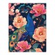 image 3 of Peacock Bird Pink Flower Pattern Living Room Black Framed Wall Art Print A4