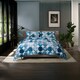image 1 of Shells 100% Cotton Blue Duvet Cover Set with Piped finish and Printed Fabric Bag Blue | White | King