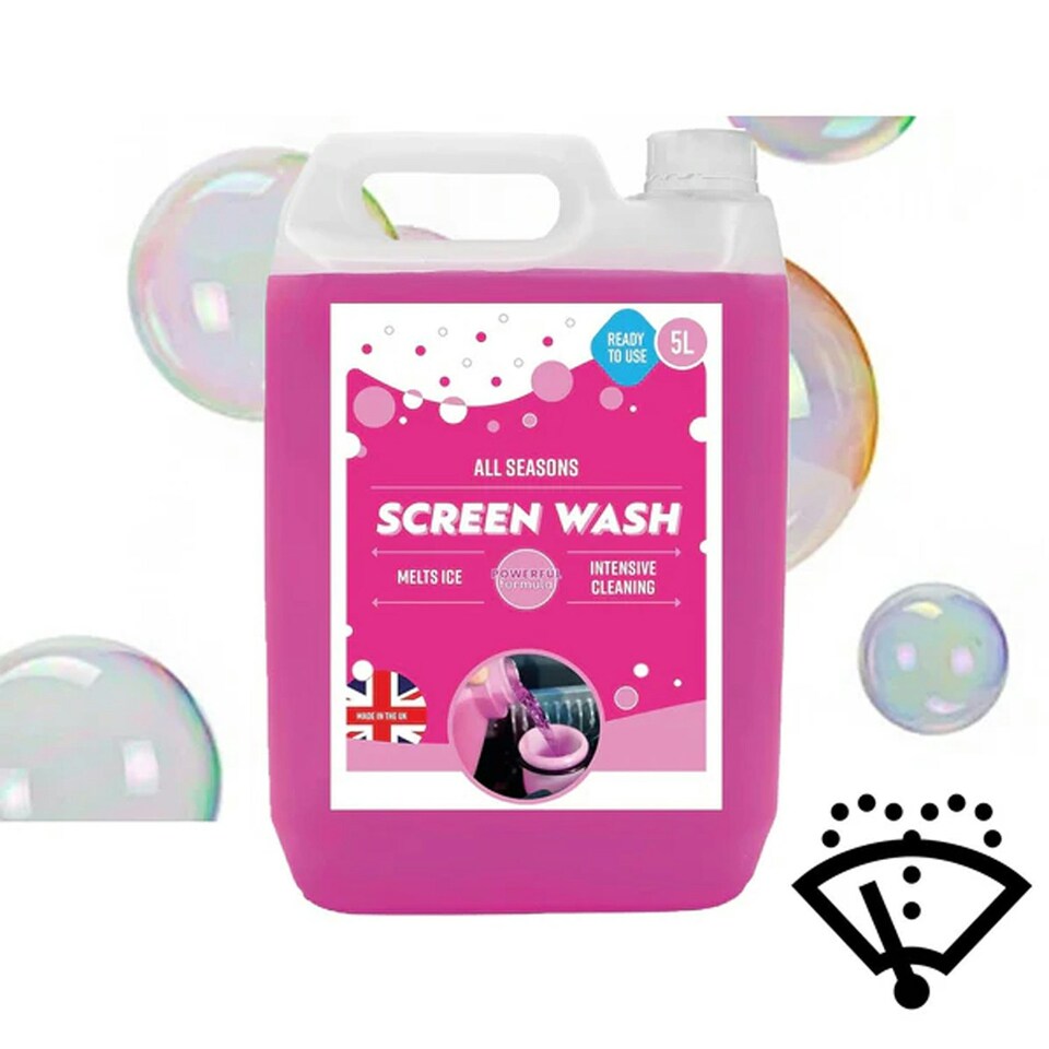 image 1 of 2 x Effective Ready To Use All Seasons 5L Pink Windscreen Screen Wash