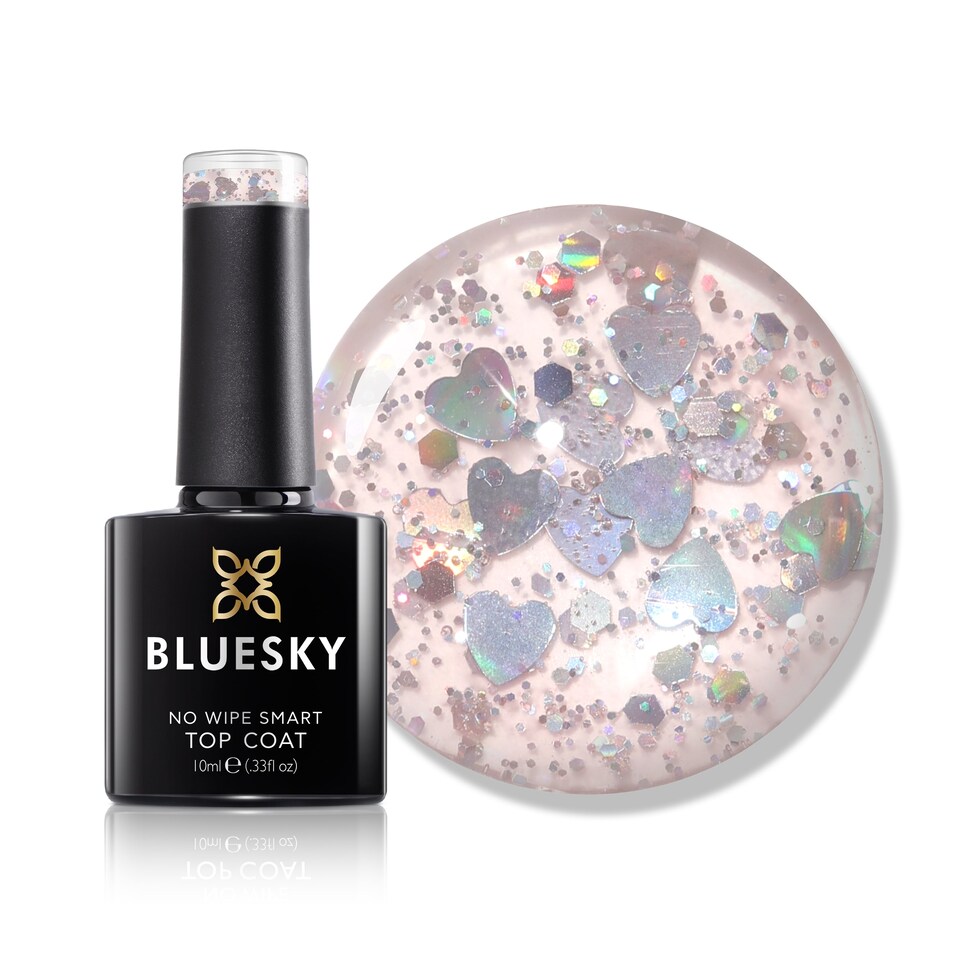 image 1 of Bluesky Multi-colored Gel Polish - No Wipe Top Coat - Heart Romance 10ml