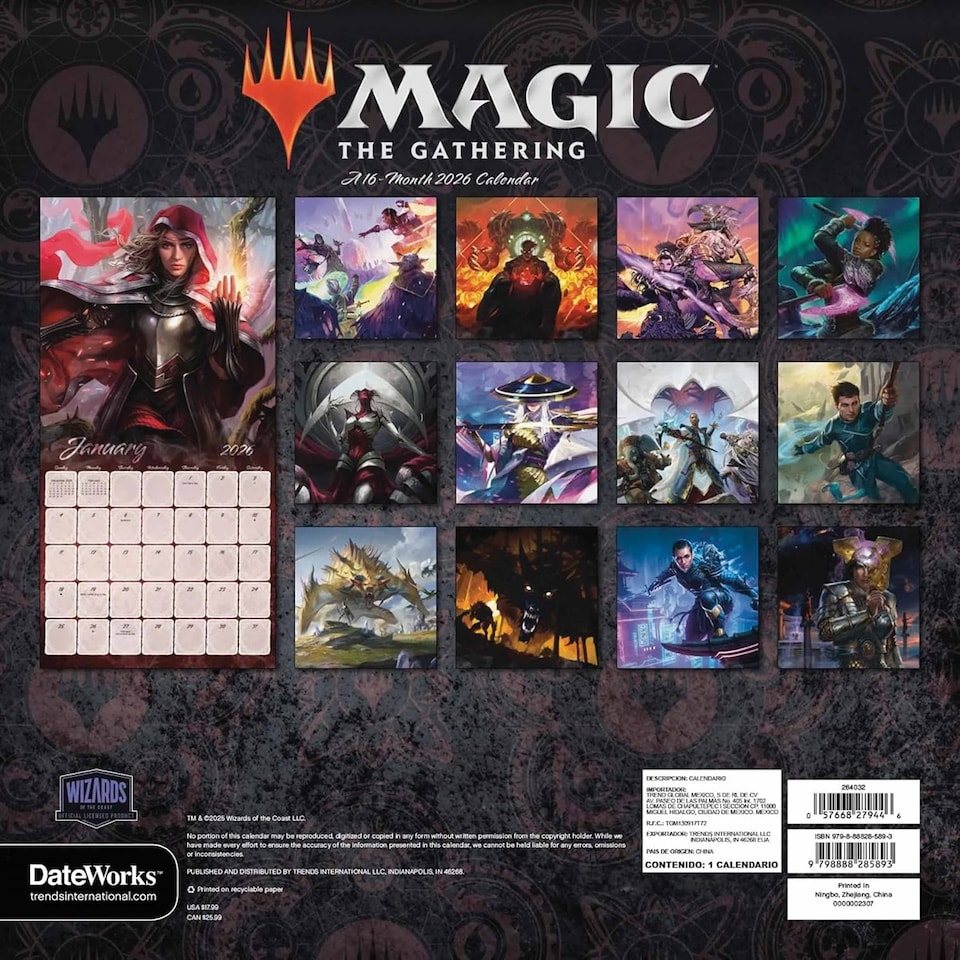 非売品Magic: The Gathering カレンダー 2000 Magic The Gathering Calendar 2026, Wall Calendars, Month To View