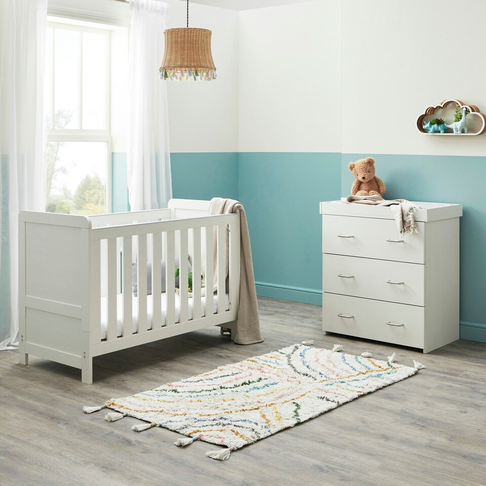 image 1 of Babymore Caro Mini 2 Piece Room Set - White Wash