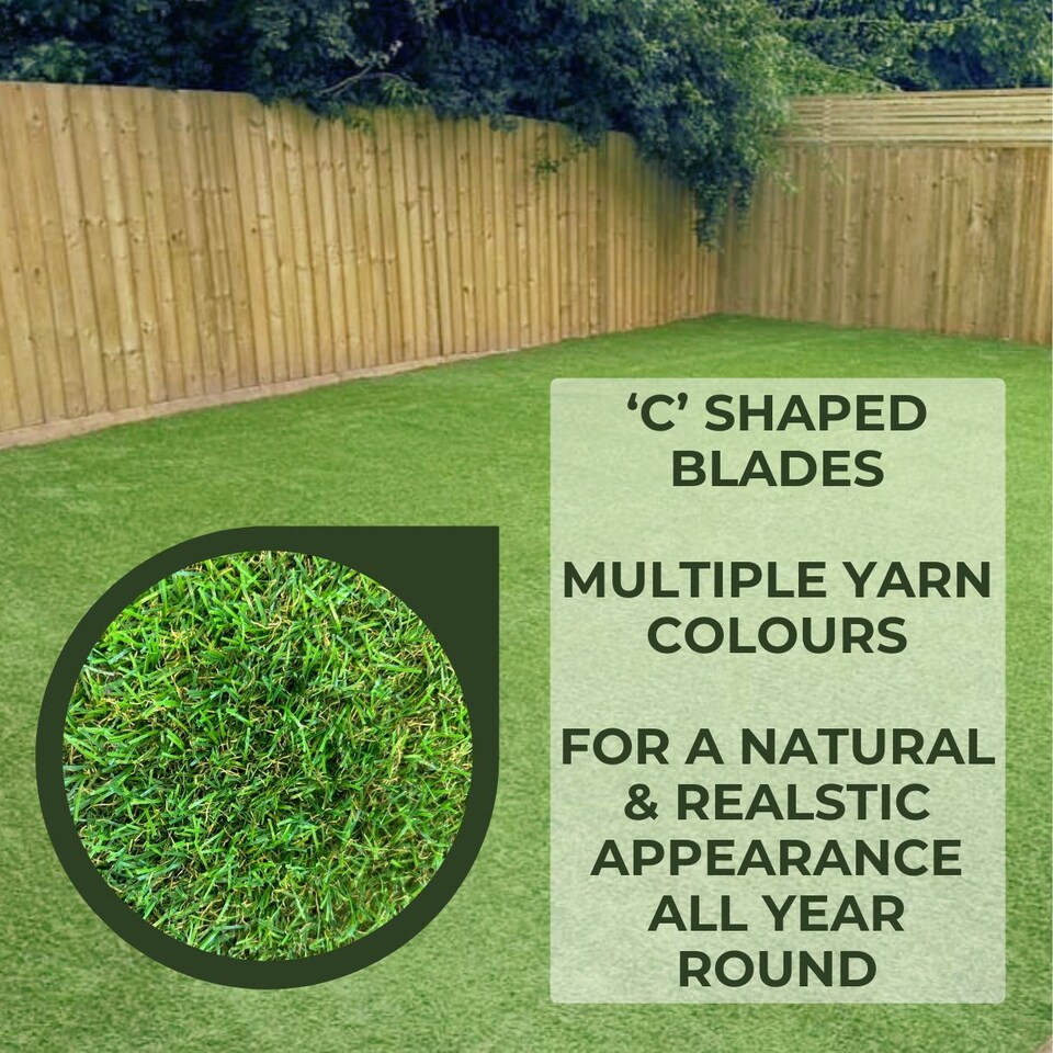image 1 of 20mm Artificial Grass - Natural and Realistic Fake Lawn Astro Turf | Green | 5M x 5M | 1