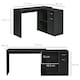 image 7 of HOMCOM Computer Desk 180° Rotating Dining Table W/ Storage Shelf Black