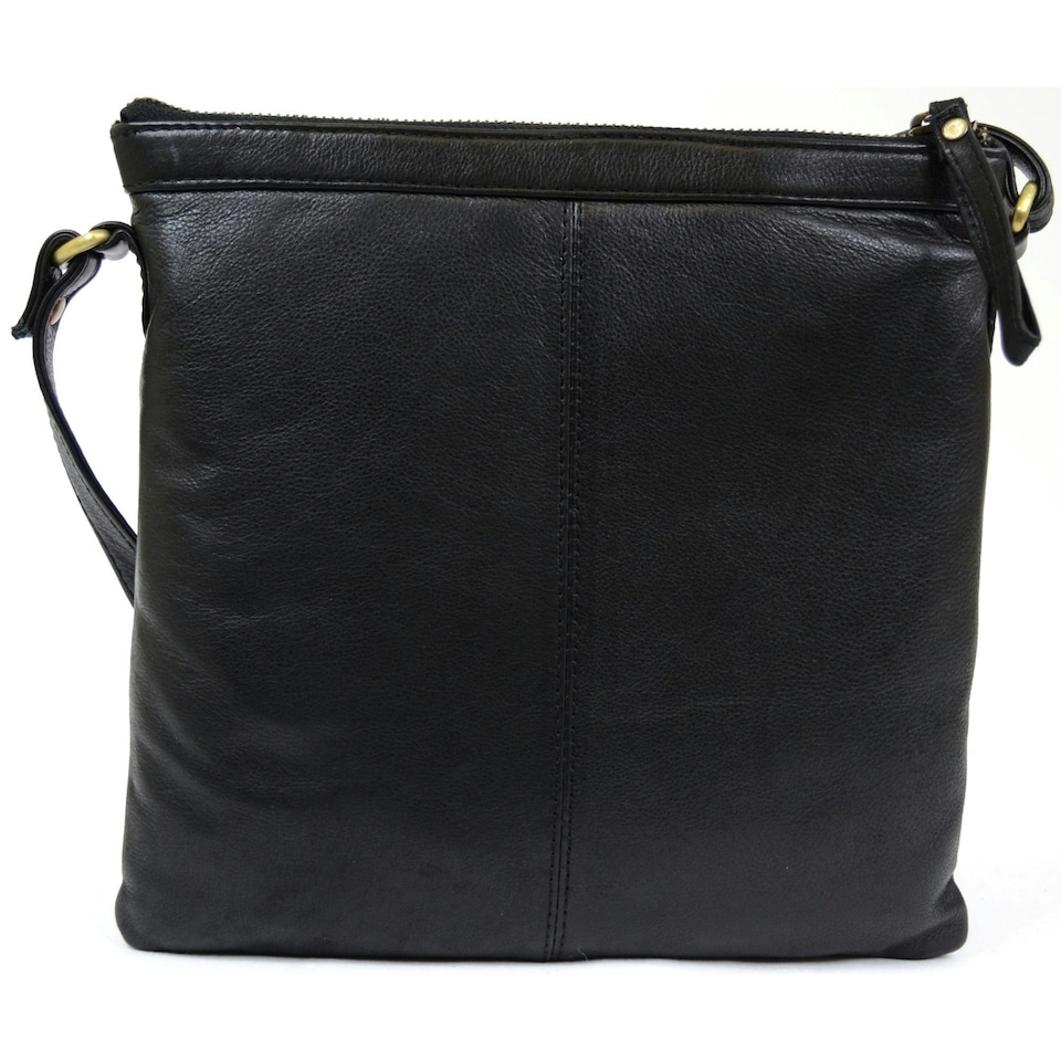 image 1 of Butter Soft Premium Leather Cross Body Bag, Adjustable Shoulder Strap Brown | Brown