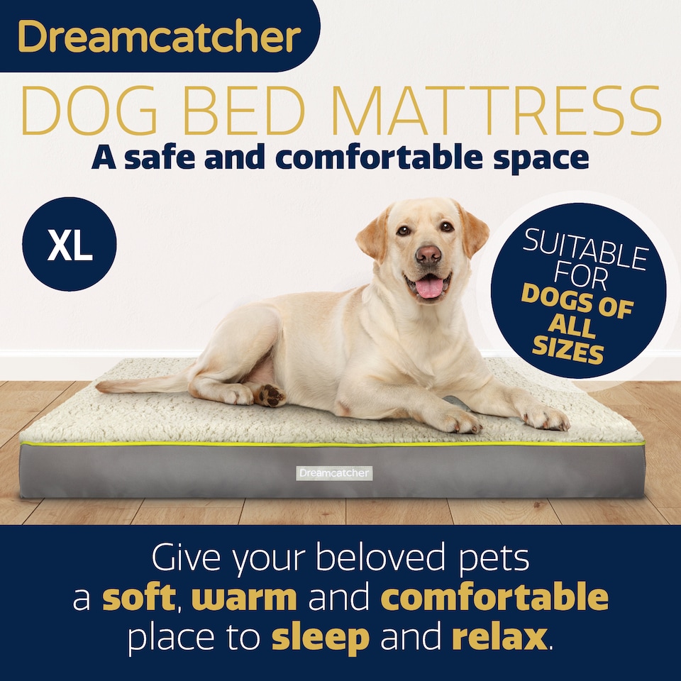 image 1 of Dreamcatcher Grey XL Dog Bed Orthopaedic Extra Large Flat Crate Mattress 104x74x9cm | Grey | Grey | 1