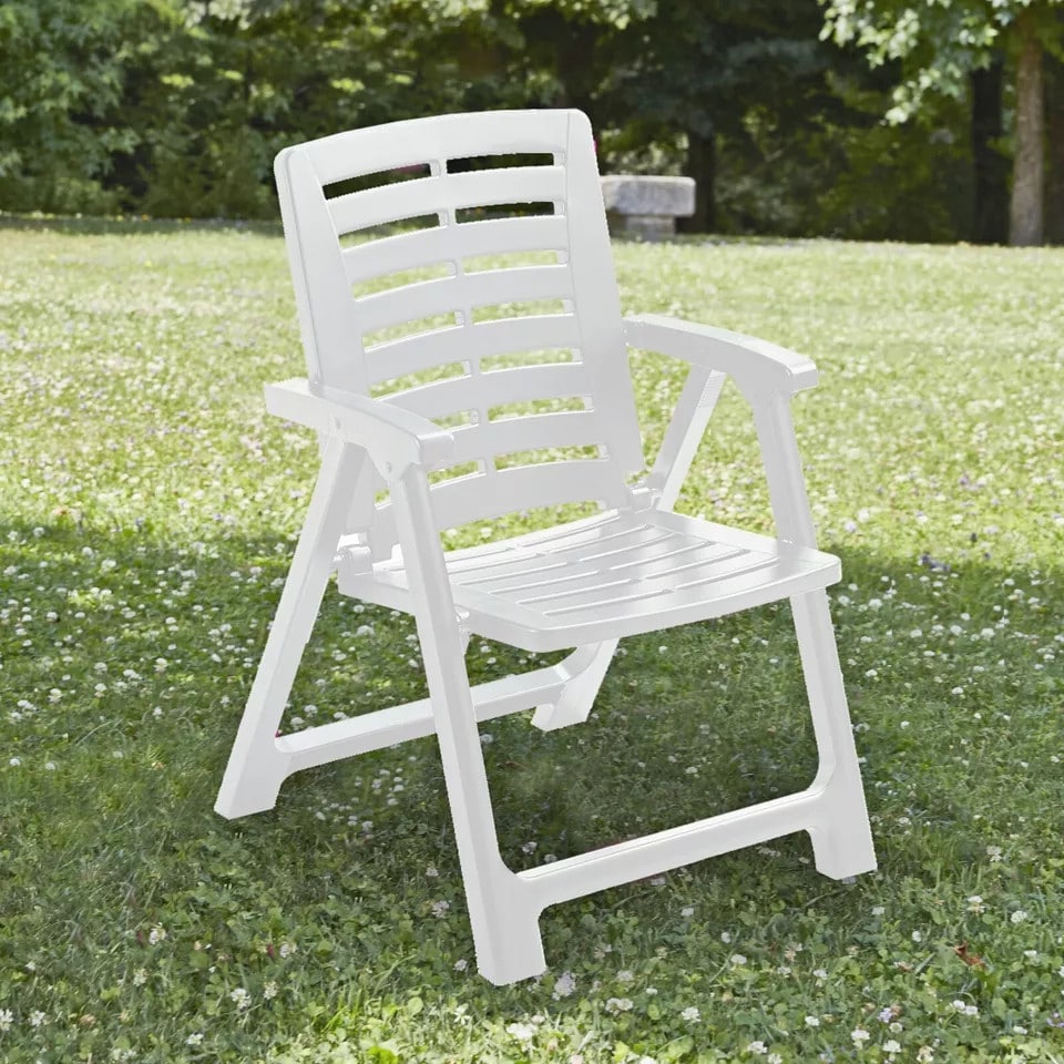 image 1 of Outdoor Folding Garden Chairs with Arms | White | 1