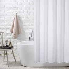 KAV Polyester Mould-Proof Mildew Resistant White Shower Curtain Liner- Rapid Drying, Perfect for Any Bathroom Decor 180x180cm