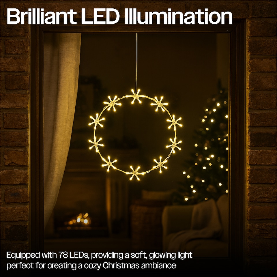 image 1 of 34cm 60Warm White LED Metal Ring 3m lead Outdoor