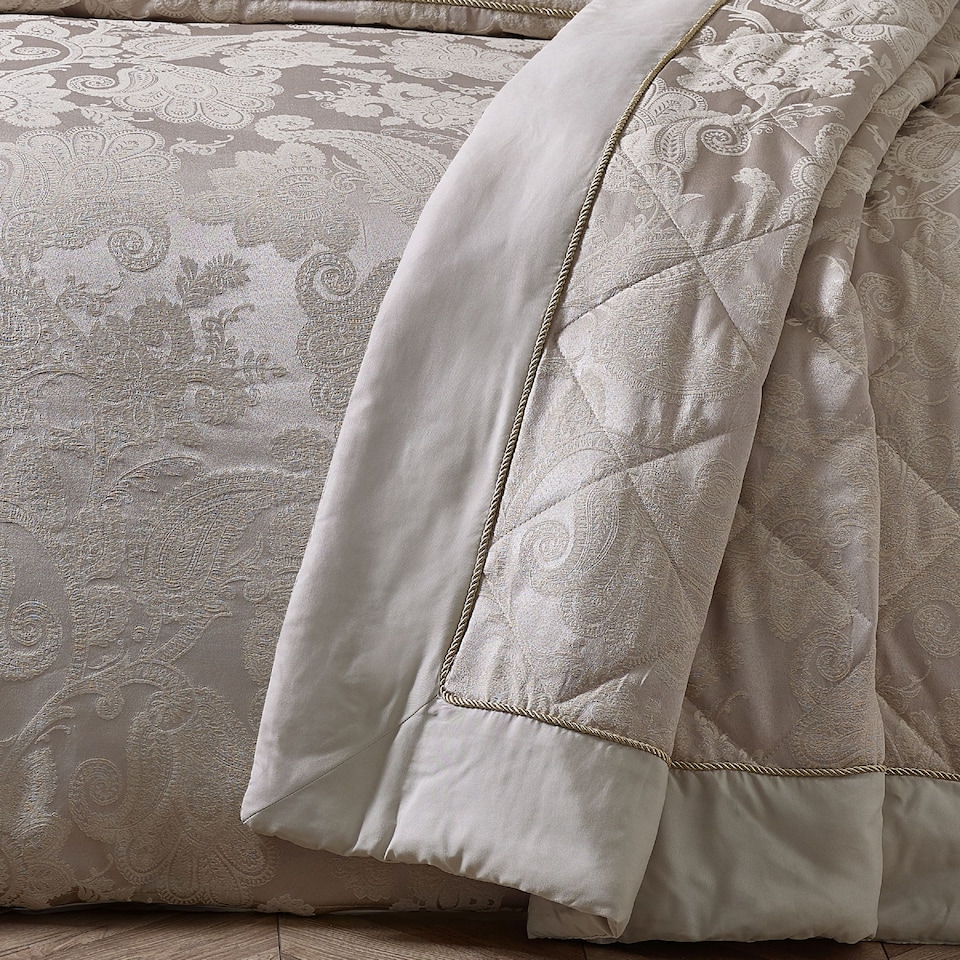 image 1 of Catherine Lansfield Opulent Jacquard Bedspread | Gold | Champagne Gold | One Size