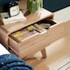 image 6 of 2 Drawer Bedside Oak Effect Scandi Legs Bedroom Furniture Nightstand Table Unit