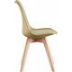 image 3 of Set of 4 Scandinavian Dining Chairs with Leather Cushions Solid Wood Legs | Green | Lime Green