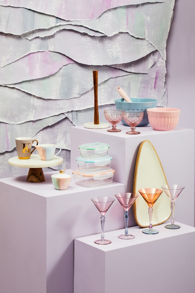 image 1 of Fleur Set Of Two Pink Glass Sundae Dishes