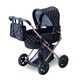 image 1 of Teamson Kids 2-in-1 Classic Doll Stroller in Black with Removable Bassinet, Adjustable Canopy, Storage Basket & Bag