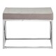 image 1 of Interiors by Premier Mink Tufted Bench with Silver Stainless Steel Frame, Luxe Velvet Upholstered Accent Bench, Mink-Toned Seat Brown