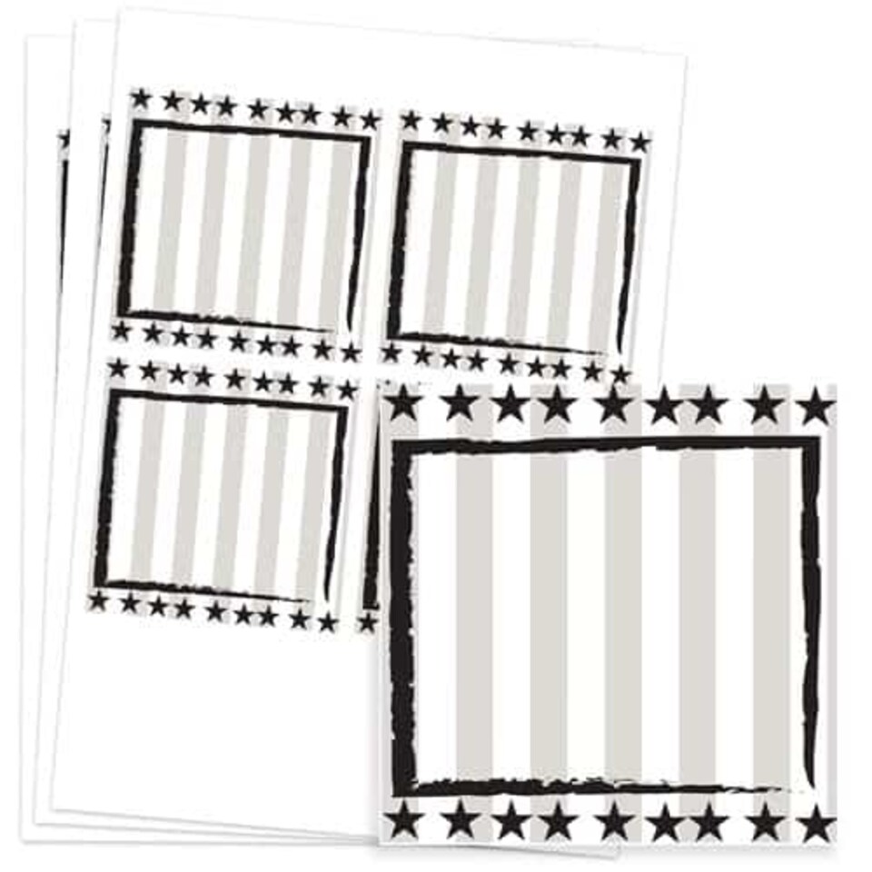 Wild West Design 95mm Square Sticker sheet of 4