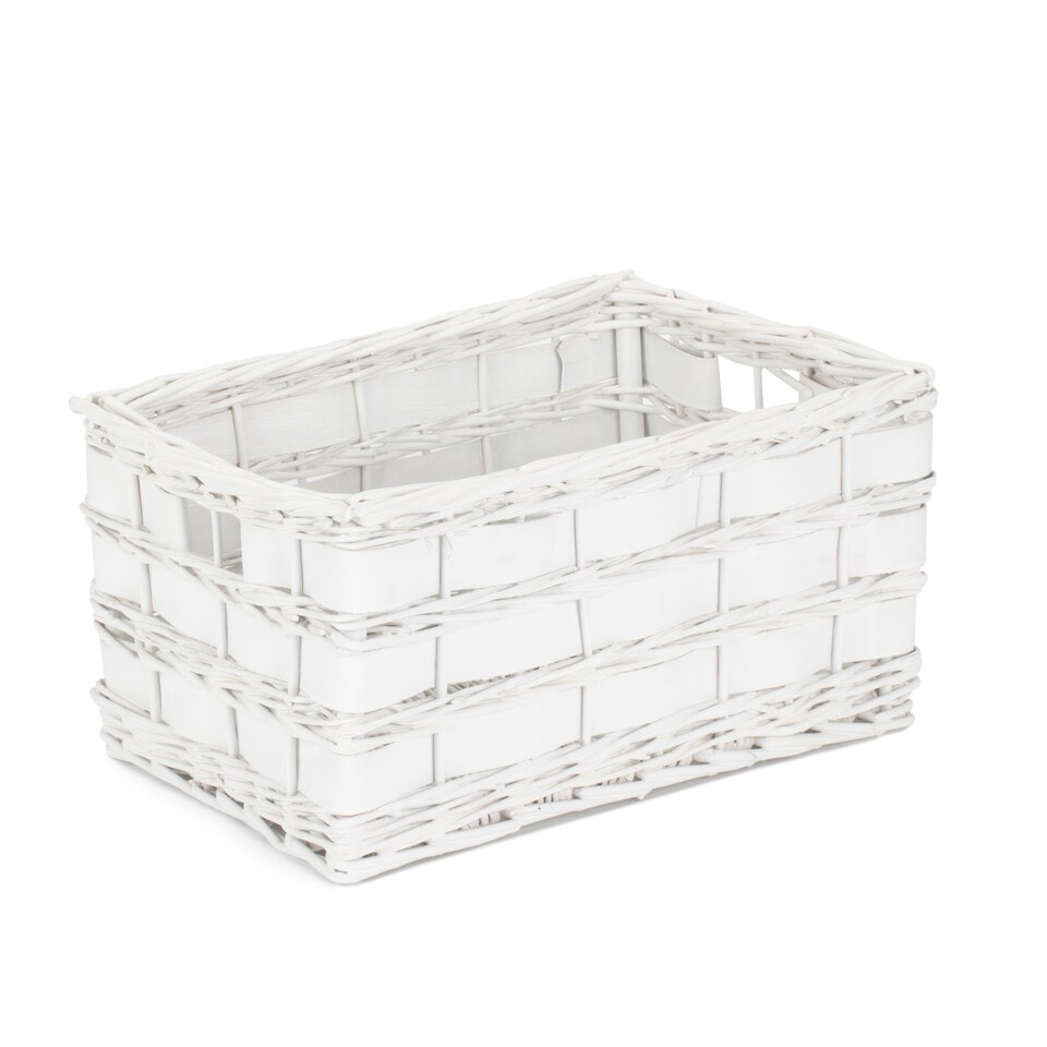 image 1 of Set of 4 Unlined White Scandi Storage Basket | White | White | Not provided