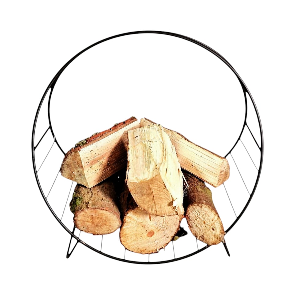 image 1 of Black Metal Fireside Log Holder – 47cm