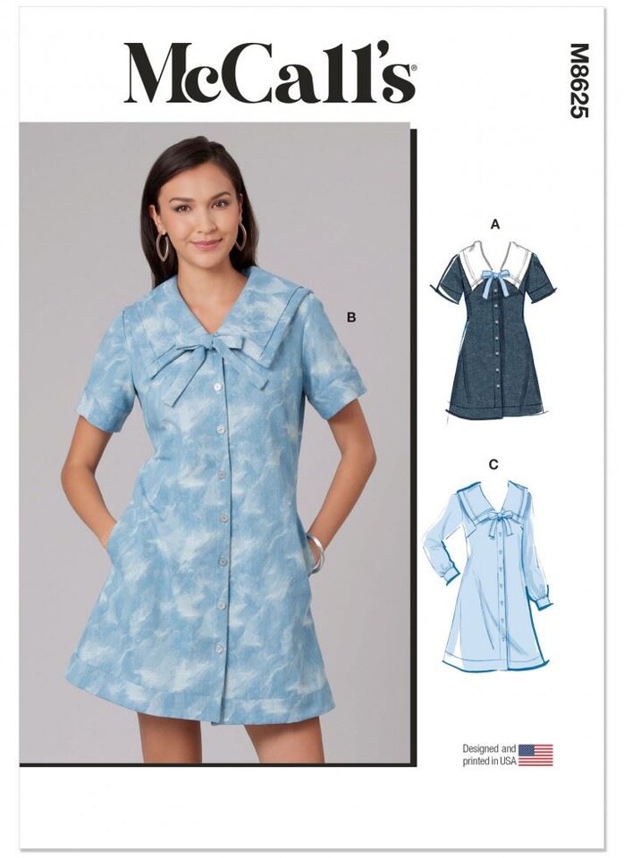 McCalls Sewing Pattern 8625, Dresses for Women - E8 (12-14-16-18-20-22-24-26) - Intermediate
