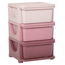 HOMCOM Kids Storage Units with Drawers 3 Tier Chest Dresser Tower Cream 