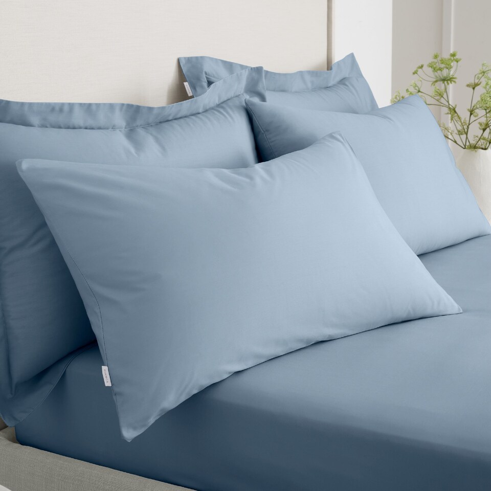 image 1 of Bianca 200 Thread Count Cotton Percale Standard Pillowcase Pair | Blue | Standard