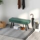 image 8 of HOMCOM End of Bed Bench, Upholstered Hallway Bedroom with Steel Legs, Green