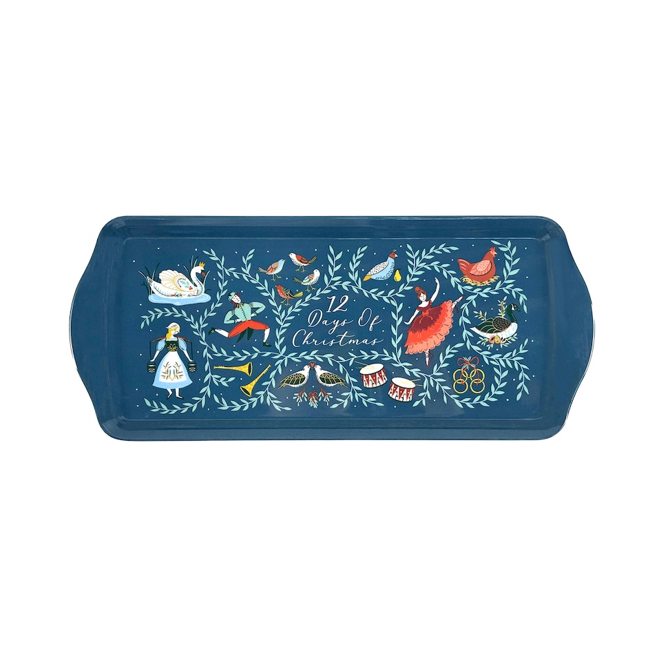 image 1 of Ulster Weavers 12 Days of Christmas Tray - Small Blue