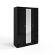 image 6 of FWStyle Chilton 3 Door Wardrobe With Mirror - Black Gloss Front Black