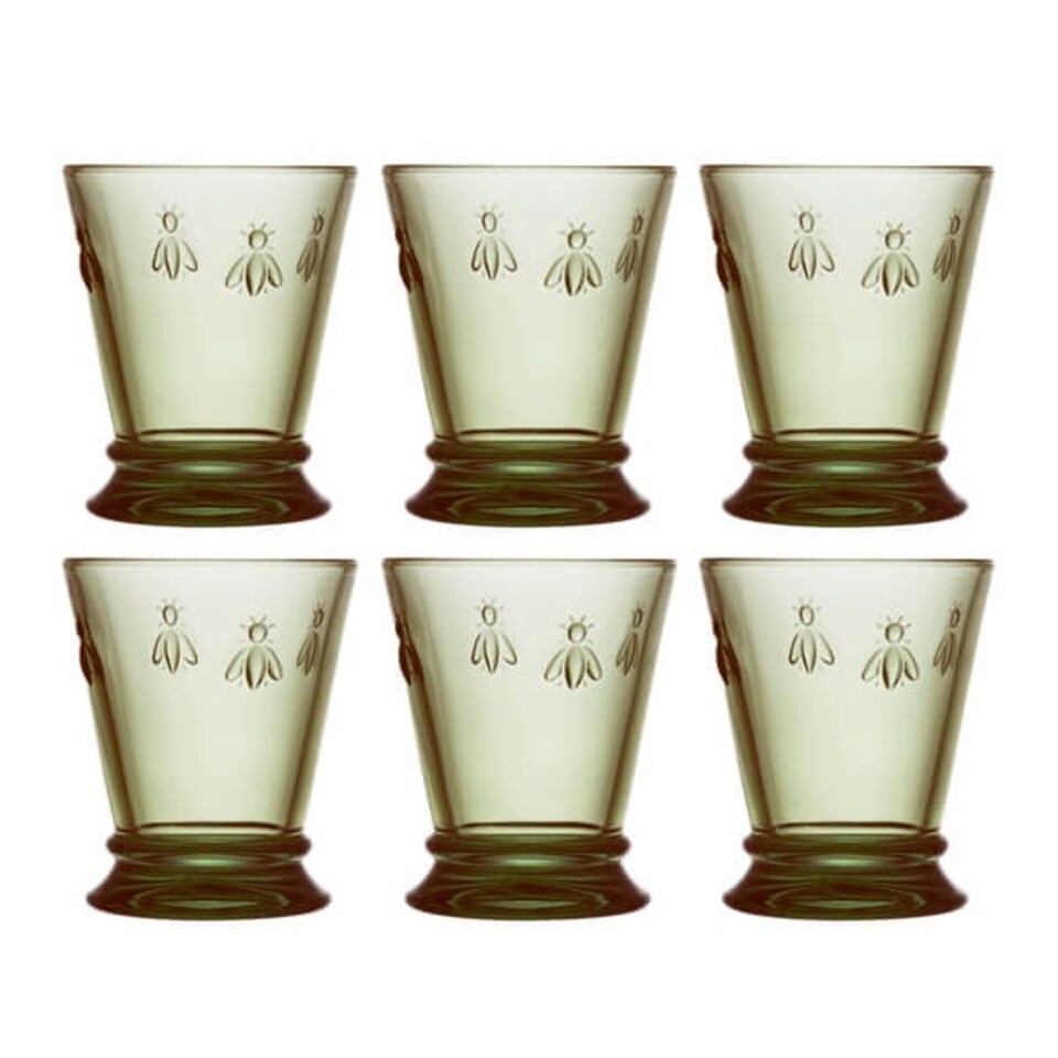image 1 of La Rochere Bee Tumbler Olive Green 270ml Set of 6