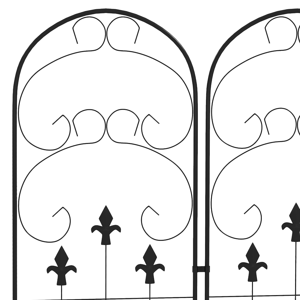 image 1 of Outsunny Set of 2 Metal Trellis for Climbing Plants, Scrolls Design, 45 x 150cm