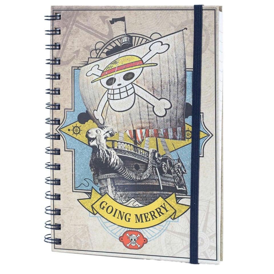 image 1 of One Piece Live Action Going Merry Notebook - Brown/Yellow/Blue - One Size