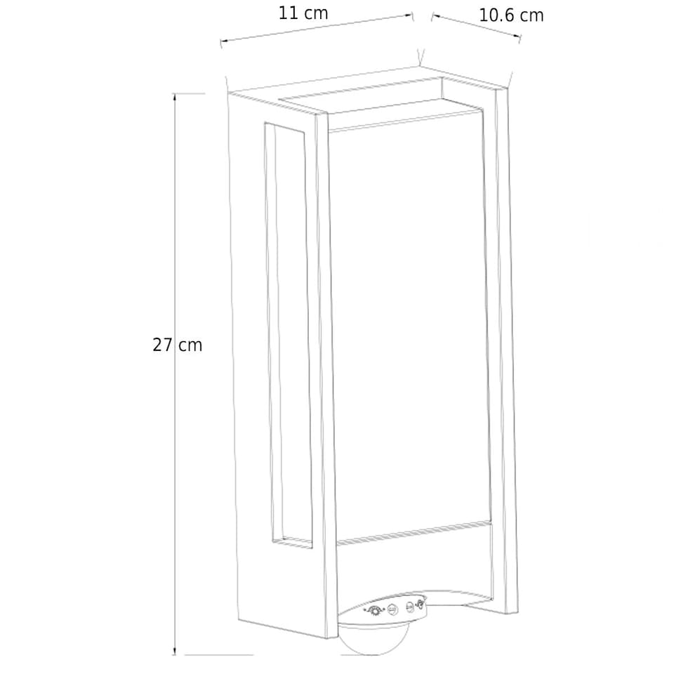 image 1 of CGC MARLA Dark Grey Rectangular Motion Sensor LED Wall Light Grey