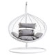image 1 of Interiors by Premier Cut Out Sides White Hanging Chair with Round Base, Comfortable Seating Swing Chair, Easy to Clean Chair