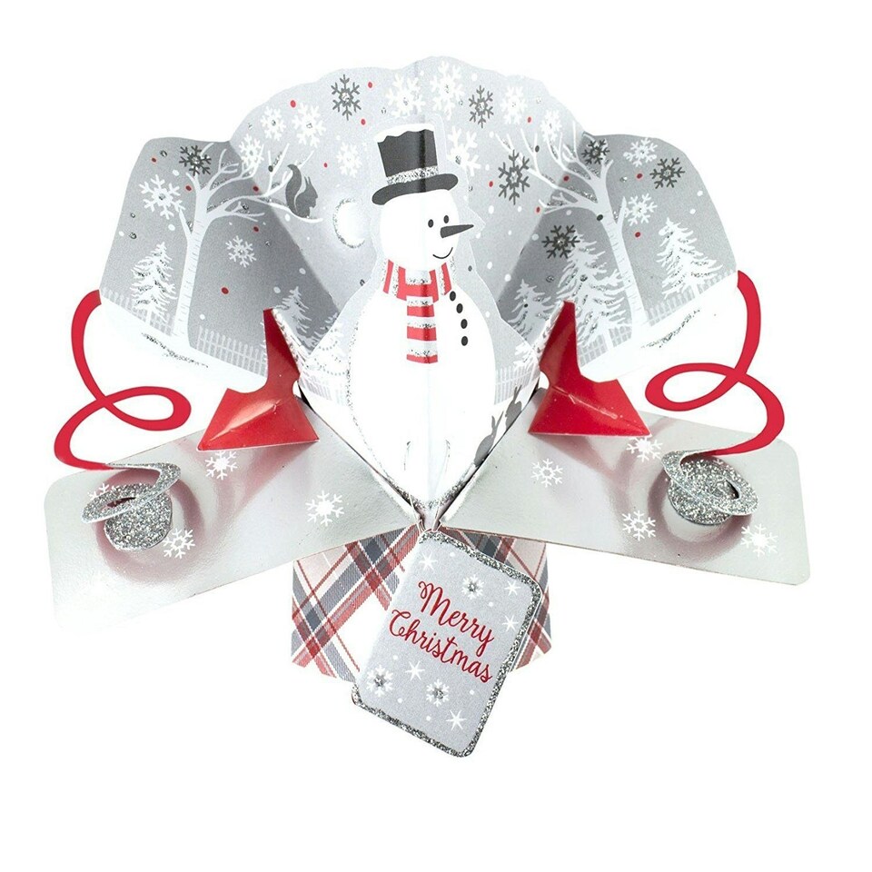 image 1 of Snowman Petite Christmas Pop-Up Greeting Card Second Nature 3D Pop Up Cards