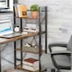 image 7 of 97CM Wide Computer Desk With 3 Shelves Rustic Brown Brown