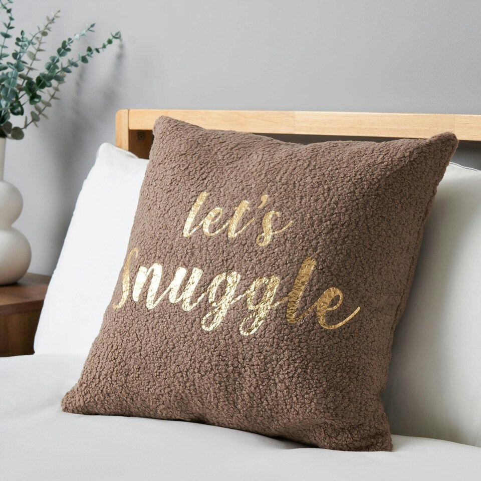 image 1 of BHS Lets Snuggle Cushion, Brown