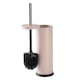 image 6 of Harbour Housewares Bathroom Bin & Toilet Brush Set - 3L - Matt Pink - Round Stainless Steel Slim Trashcan Rubbish Bin & Brush