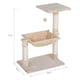 image 4 of PawHut Cat Tree Scratch Post with Bed Hammock Sisal for Indoor Cats Beige
